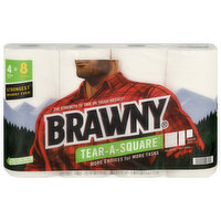 Brawny Paper Towels, Double Rolls, 2-Ply, 4 Each