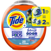 Tide Power Pods Laundry Detergent with Febreze Sport, 25 Ct, 25 Each