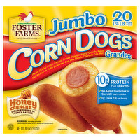 Foster Farms Corn Dogs, Honey Crunchy Flavor, Jumbo, 20 Each