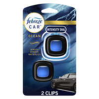 Febreze Car Ocean Scent Air Freshener Vent Clip, .07 oz, 2 Count, 0.14 Ounce