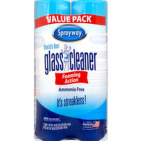 SPRAYWAY Glass Cleaner, Foaming Action, Value Pack, 2 Each