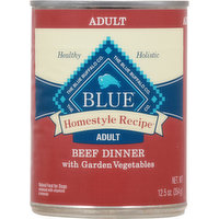 Blue Buffalo Food for Dogs, Natural, Beef Dinner with Garden Vegetables, Adult, Homestyle Recipe, 12.5 Ounce