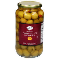 First Street Queen Olives, Pimento Stuffed, Premium, 21 Ounce