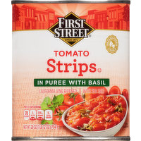 First Street Tomato Strips in Puree with Basil, 28 Ounce