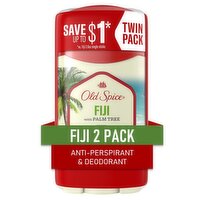 Old Spice Antiperspirant Deodorant for Men Fiji, 2.6 oz Twin Pack, 5.2 Ounce