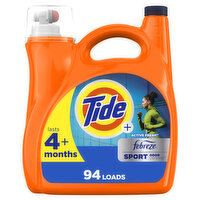 Tide Plus Febreze Sport Odor Defense Liquid Laundry Detergent, 132 fl oz, 94 Loads, HE Compatible, 132 Fluid ounce