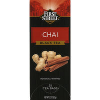 First Street Black Tea, Chai, Tea Bags, 25 Each