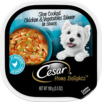 Cesar Canine Cuisine, Slow Cooked Chicken & Vegetables Dinner in Sauce, 3.5 Ounce