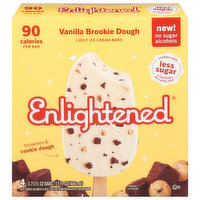 Enlightened Ice Cream Bars, Vanilla Brookie Dough, Light, 4 Each