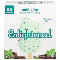 Enlightened Greek Yogurt Bars, Mint Chip, Greek, 4 Each