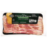 First Street Bacon, Uncured, Sliced, Naturally Applewood Smoked, 12 Ounce
