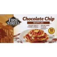 First Street Waffles, Chocolate Chip, 12.3 Ounce
