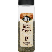 First Street Black Pepper, Ground, 13 Ounce