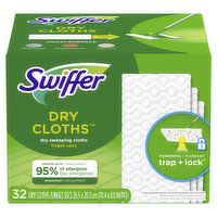 Swiffer Sweeper Dry Sweeping Cloth Refills, Unscented, 32 count, 32 Each