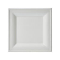 6 Inch Square Heavy Paper Plates, 125 Each