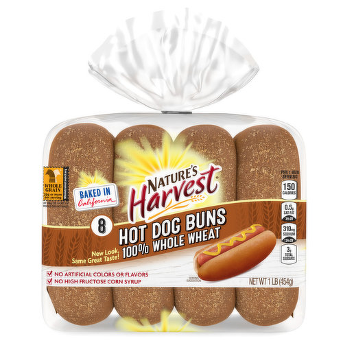 Natures Harvest Wheat Hot Dog Bun