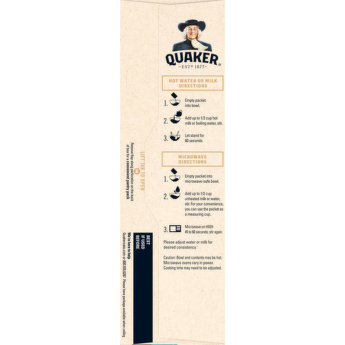 Quaker Instant Oatmeal, Lower Sugar, Maple & Brown Sugar