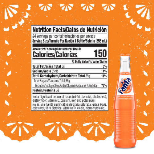 Fanta Orange Soda Soft Drink Glass Bottles