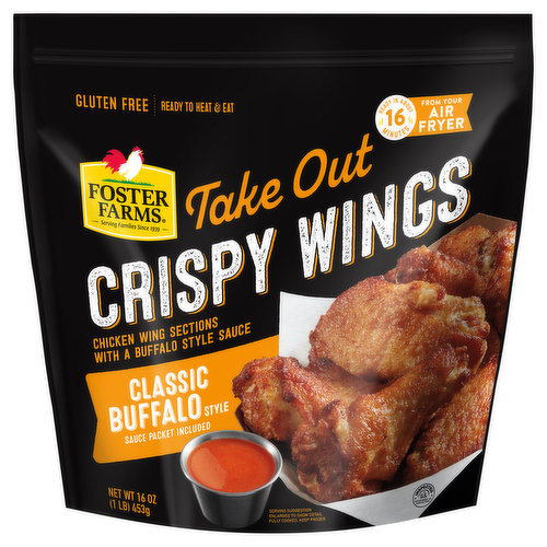 Foster Farms Crispy Wings, Take Out, Classic Buffalo Style