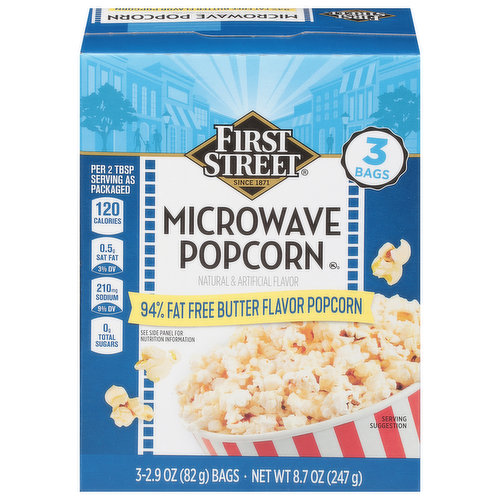 First Street Microwave Popcorn, Butter