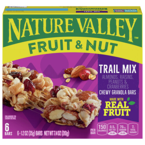 Nature Valley Granola Bars, Chewy, Trail Mix, Fruit & Nut