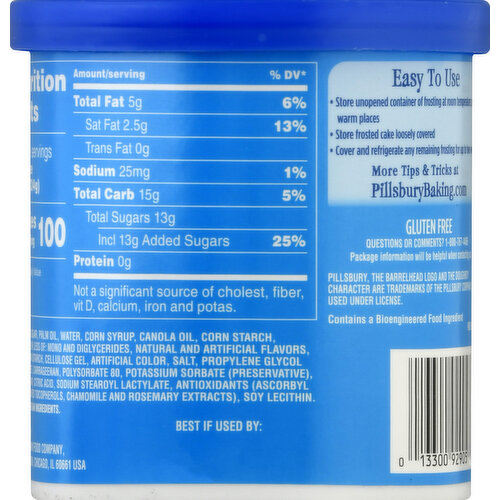 Pillsbury Frosting, Vanilla, Whipped