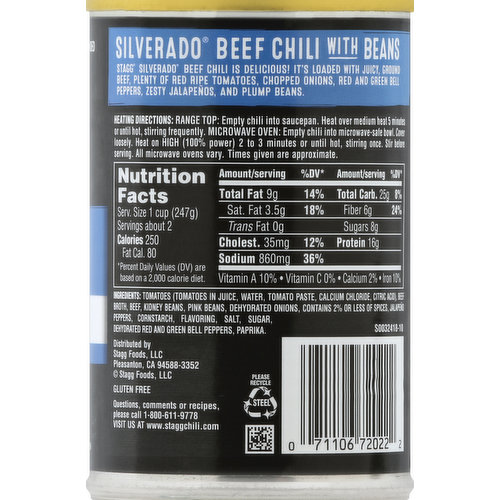 Stagg Chili, with Beans, Silverado Beef