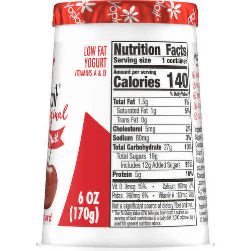 Yoplait Low Fat Cherry Orchard Yogurt