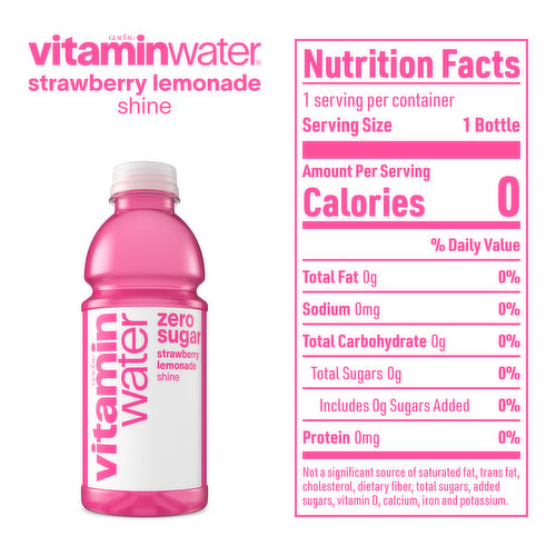 vitaminwater  Sugar Shine, Electrolyte Enhanced Water W/ Vitamins, Strawberry Lemonade Drink