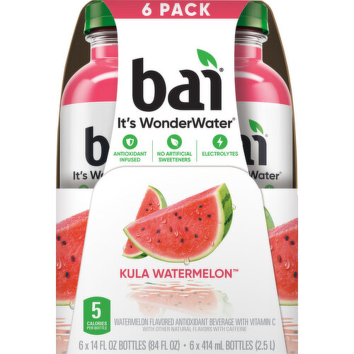 Bai Beverage, Kula Watermelon, Antioxidant, 6 Pack
