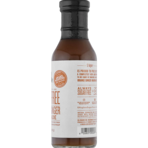 G Hughes Marinade, Sugar Free, Orange Ginger