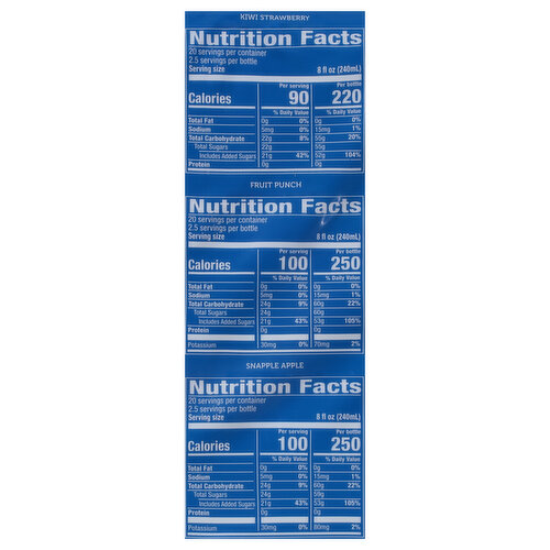 Snapple All Natural Snapple Apple/Fruit Punch/Kiwi Strawberry Juice Drink Variety Pack