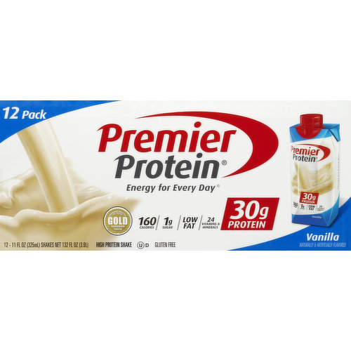 Premier Protein Protein Shake, High, Vanilla, 12 Pack