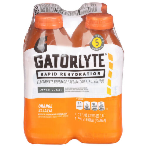 Gatorlyte Electrolyte Beverage, Lower Sugar, Orange