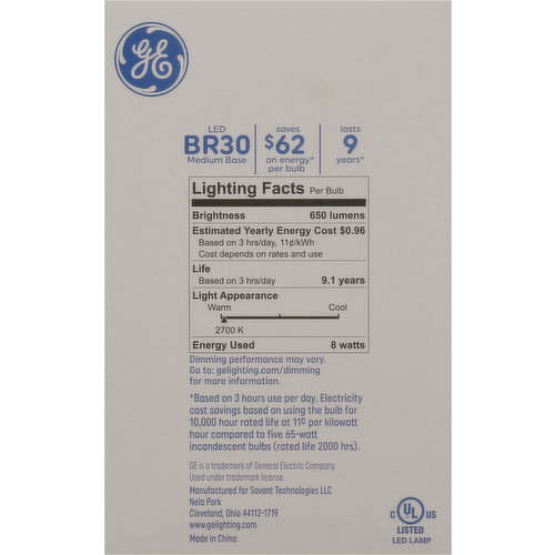 GE Light Bulbs, LED, Soft White, 8 Watts, 2 Pack