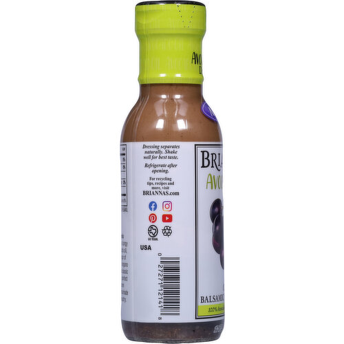 Briannas Avocado Oil Classic Balsamic Vinaigrette Dressing