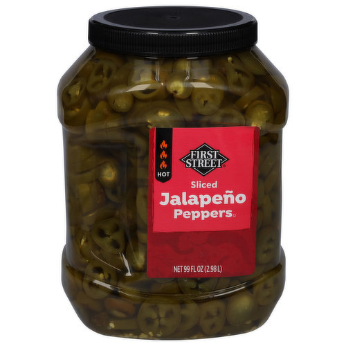 First Street Jalapeno Peppers, Sliced, Hot