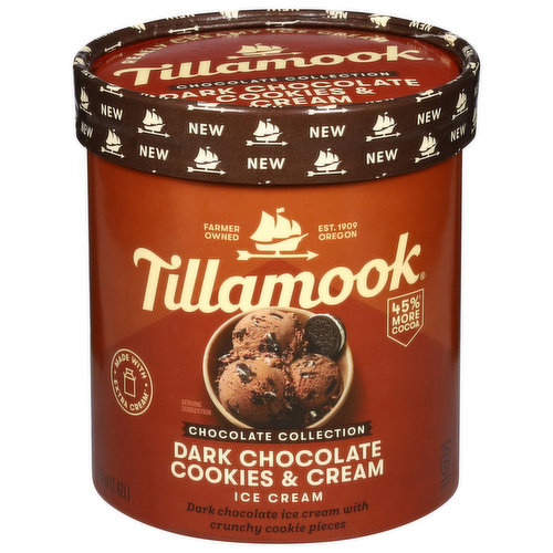 Tillamook Ice Cream, Dark Chocolate Cookies & Cream