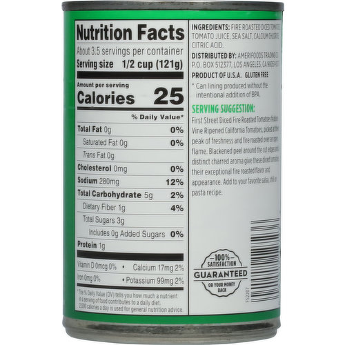 First Street Tomatoes, Diced, Fire Roasted