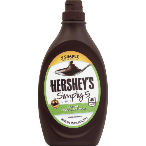 Hershey's Syrup, Simply 5, Genuine Chocolate Flavor