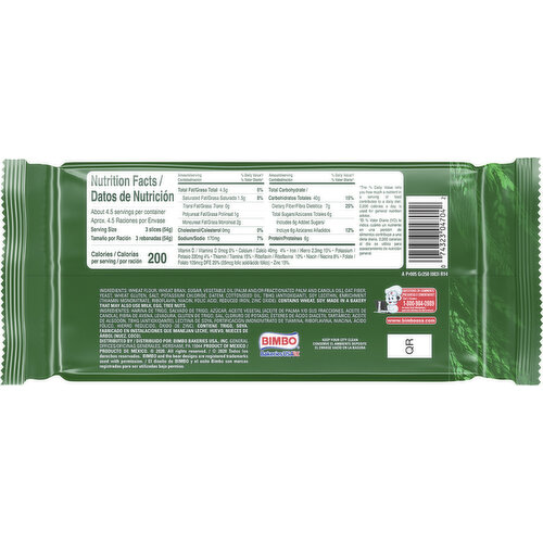 Bimbo Toasted Bread, Double Fiber