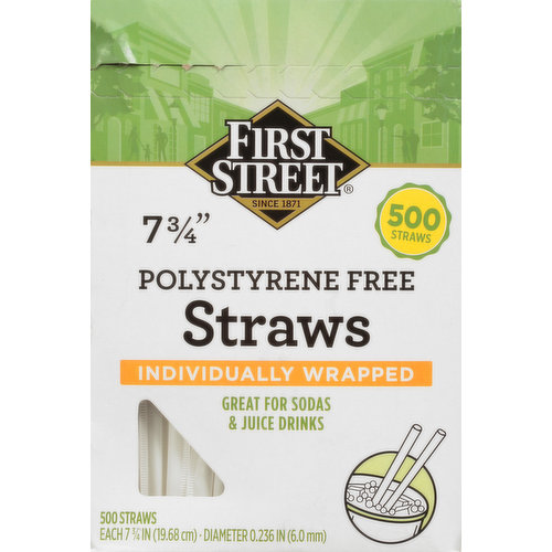 First Street Straws, Polystyrene Free, 7.75 Inch
