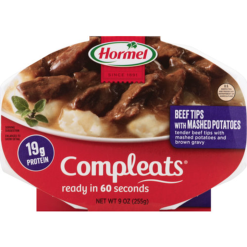 Hormel Beef Tips, with Mashed Potatoes
