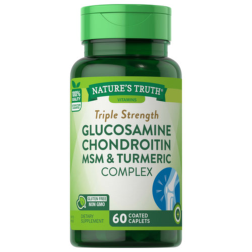 Nature's Truth Glucosamine Chondroitin MSM & Turmeric Complex, Triple Strength, Coated Caplets