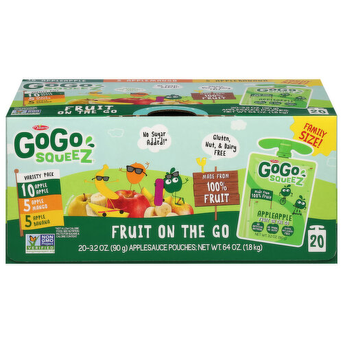 GoGo Squeez Applesauce, Fruit on the Go, Family Size