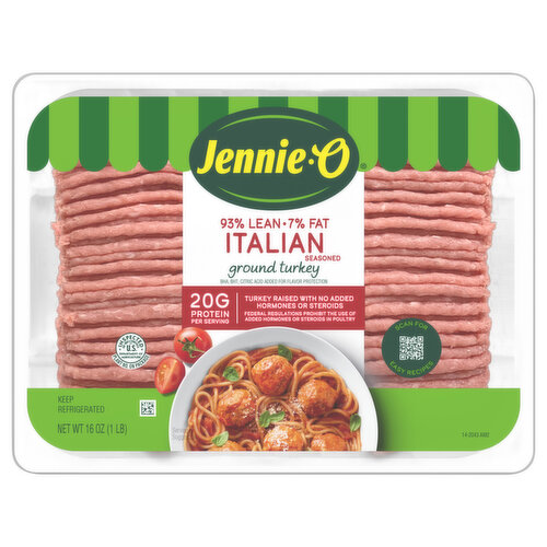 Jennie-O Turkey, Ground, 93%/7%, Italian Seasoned