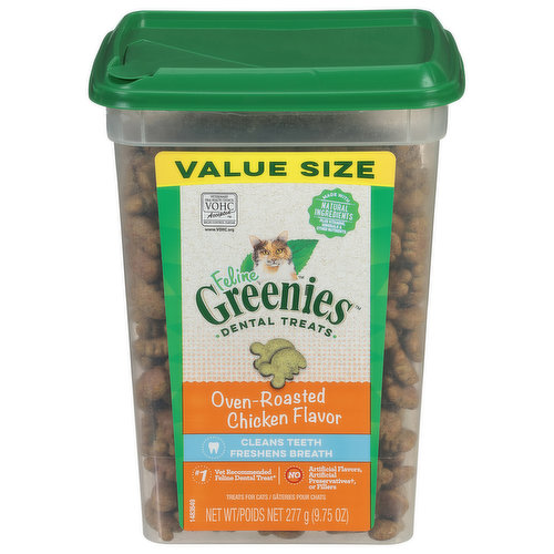 Greenies Treats for Cats, Oven-Roasted Chicken Flavor, Feline, Value Size