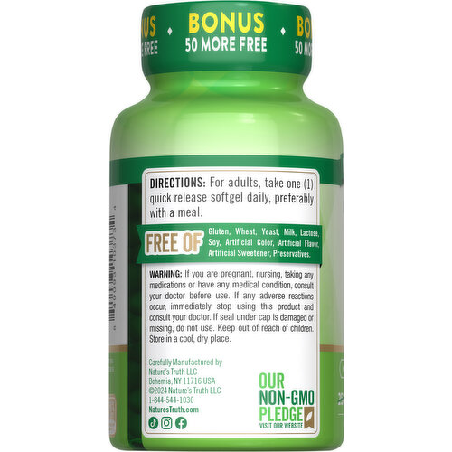 Nature's Truth Quick Release Softgels 000 IU (50 mcg) 2 High Potency Vitamin D3