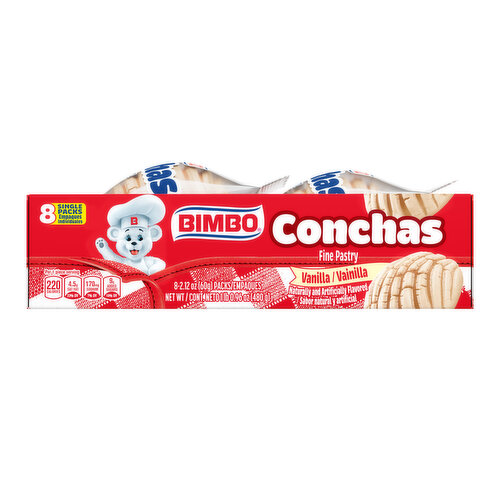 Bimbo Vanilla Pastry, 8 packs, 16.96 oz