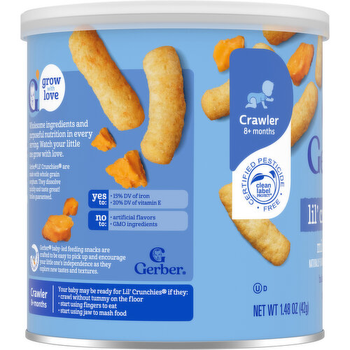 Gerber Crawler (8+ Months) Baked Grain Snack Mild Cheddar Lil' Crunchies